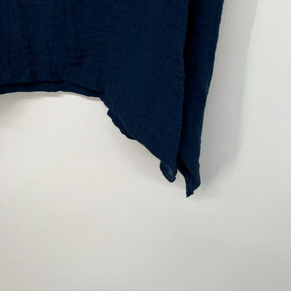 Lulu-B Tunic Tank Top Womens 1X Navy Blue Shark Bite Slit Hem V Neck Sleeveless - Picture 5 of 8